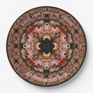 Assiettes En Carton Pink Daisy Flower Art Personnalisé