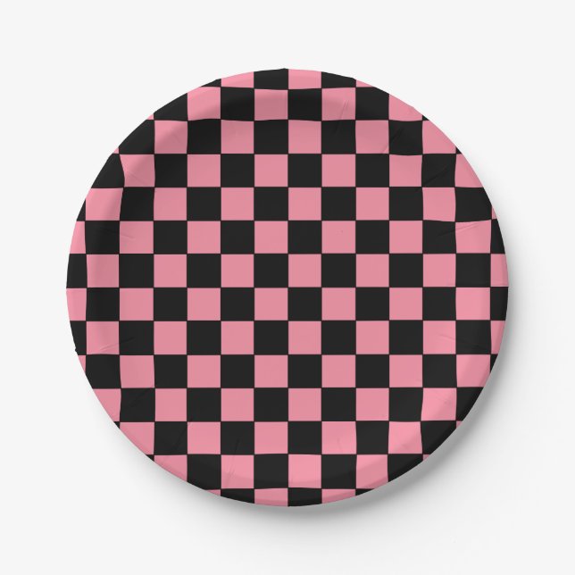 Assiettes En Carton Pink et black (Devant)