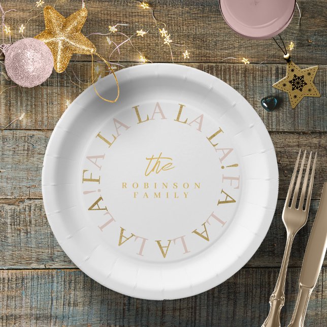 Assiettes En Carton Pink Gold Fa Noël La La ID1009 (Créateur téléchargé)