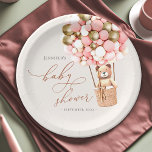 Assiettes En Carton Pink Gold Girl We Can Bearly Wait! Baby Shower<br><div class="desc">We Can Bearly Wait! :) This little bear is waiting for the big baby party, sitting in a hot air balloon built out of pink, gold, and cream balloons. Whimsical watercolors and modern typography complement the design. Personalize this cute Bear Baby Shower item with your baby shower details easily and...</div>