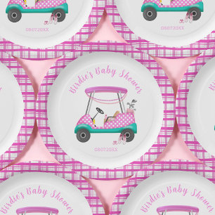 Assiettes En Carton Pink Golf Panier Bébé Fournitures Baby shower