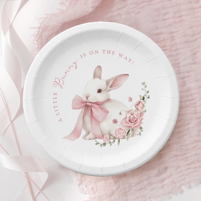 Assiettes En Carton Pink Little Bunny Baby Shower  (Créateur téléchargé)