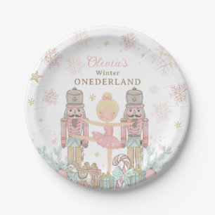 Assiettes En Carton Pink Nutcracker Winter Onederland 1er anniversaire