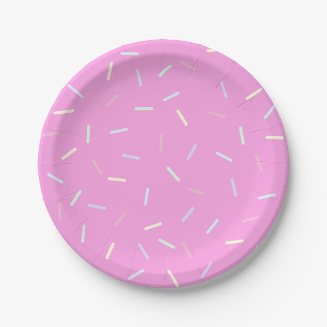 Assiettes En Carton Pink Sprinkles Print Paper Plate (Devant)