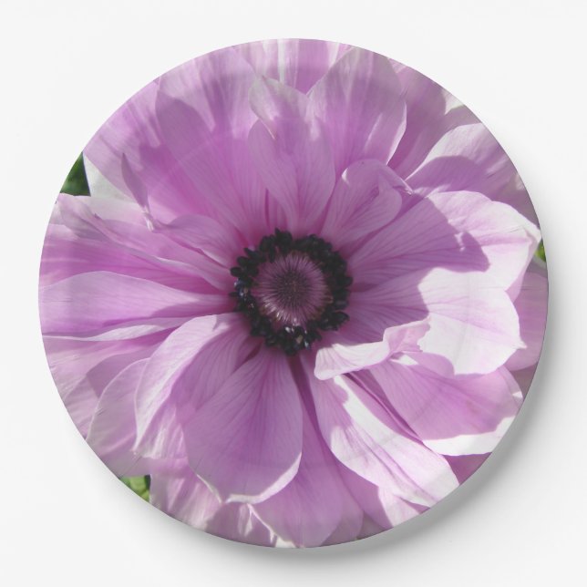 Assiettes En Carton Pink violet photo Motif Fleur Papier Plaque (Devant)