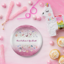 Pink Watercolor Floral Flower Wedding