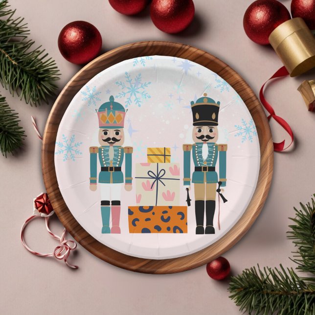 Assiettes En Carton Pink Winter Snowflakes Nutcracker Baby shower (Créateur téléchargé)