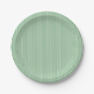 Assiettes En Carton Pinstripe verte