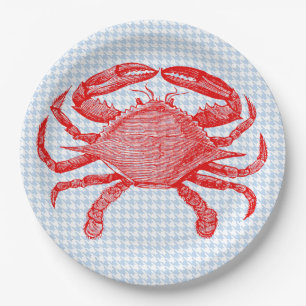Assiettes En Carton Pique-nique de crabe de fruits de mer d'été