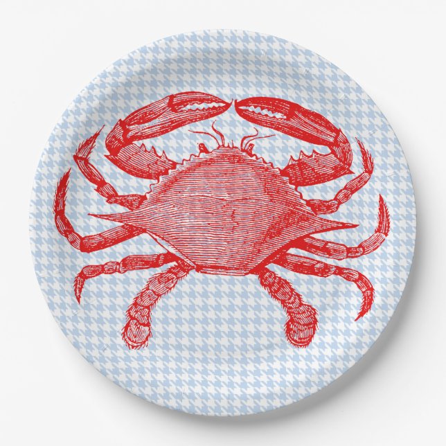 Assiettes En Carton Pique-nique de crabe de fruits de mer en été (Devant)