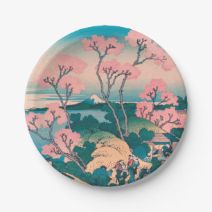 Assiettes En Carton Pique-nique de printemps sous les fleurs des ceris