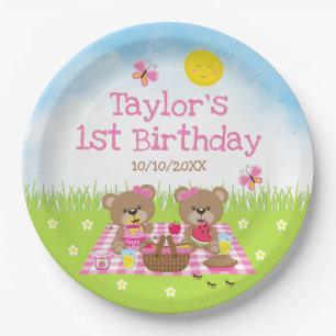 Assiettes En Carton Pique-nique d'ours en peluche Fête d'anniversaire
