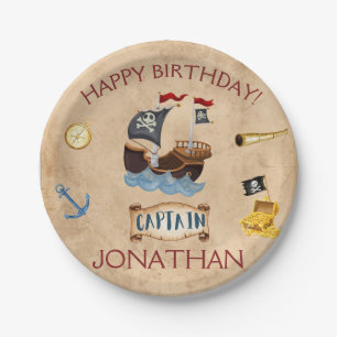 Assiettes En Carton Pirate Kids fête de pirate anniversaire de mignonn