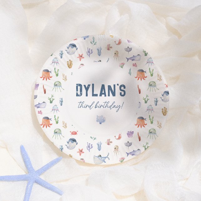 Assiettes En Carton Pirate Ocean Under the Sea Boy Anniversaire (Créateur téléchargé)