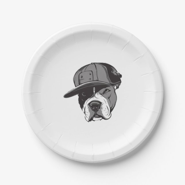 Assiettes En Carton Pitbull Gangster (Devant)