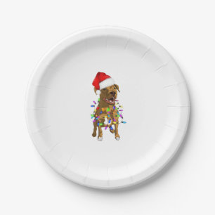 Assiettes En Carton Pitbull Joyeux sapin de Noël Lumières Drôle Pyjama
