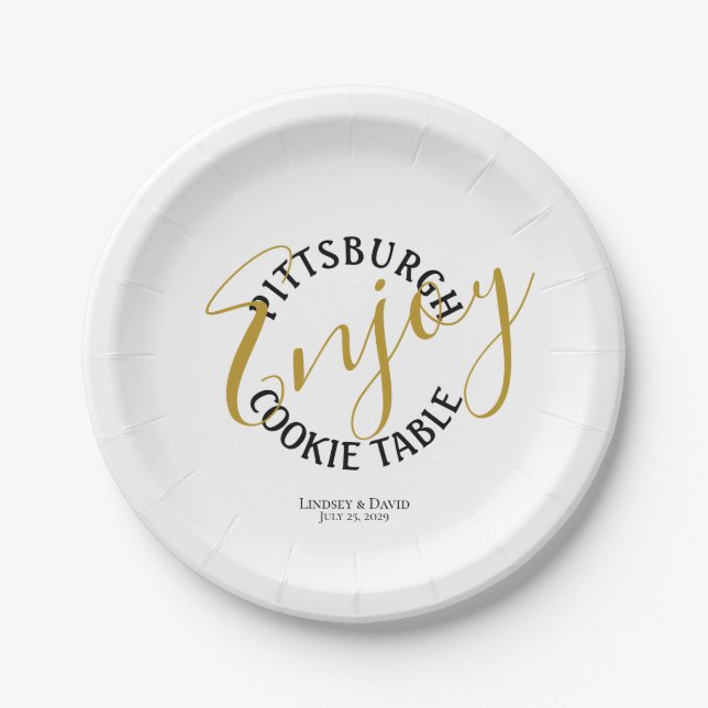 Assiettes En Carton Pittsburgh Cookie Table Favoriser (Devant)