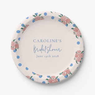 Assiettes En Carton Pivoine Florale Rétro Points Bleus Mariage Sur Mes