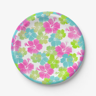 Assiettes En Carton PixDezines luau/hibiscus