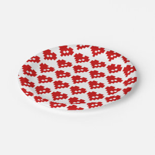 Assiettes En Carton Pixel Coeur 8 bits Amour