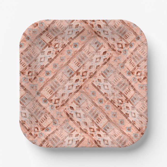 Assiettes En Carton Pixie monochrome ethnique (Recto)