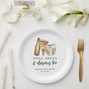 Assiettes En Carton Pizza, Brebis et Diapers au Baby shower