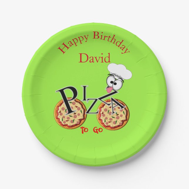 Assiettes En Carton Pizza De Nouveauté Amusante À Aller (Devant)