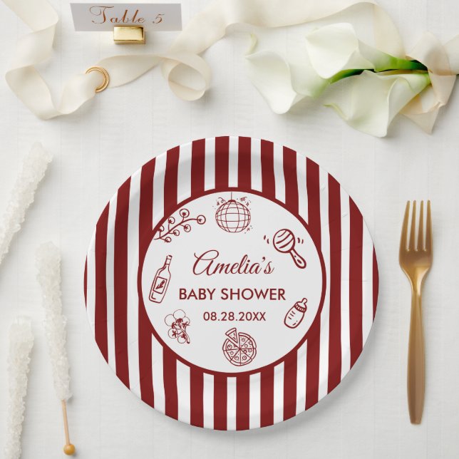 Assiettes En Carton Pizza doodle special Delivery  Baby Shower (Mariage)