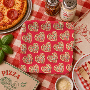 Assiettes En Carton Pizza en forme de cœur rouge moderne mignonne