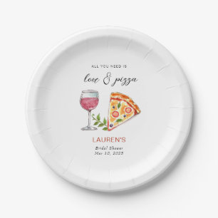 Assiettes En Carton Pizza et vin douche nuptiale