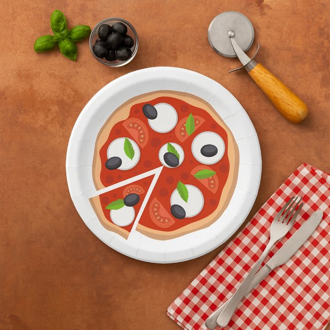 Assiettes En Carton Pizza Mozzarella (Créateur téléchargé)