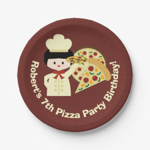 Assiettes En Carton Pizza Party customisée Bonne Plaques de papier d'