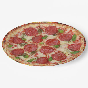 Assiettes En Carton Pizza Party Marchandises Plaque en papier