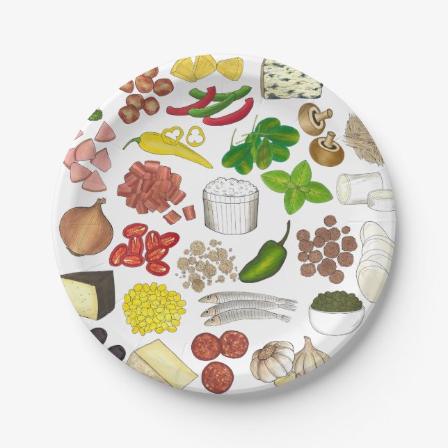 Assiettes En Carton Pizza Party Topings Italien Food Pizzeria Pie (Devant)