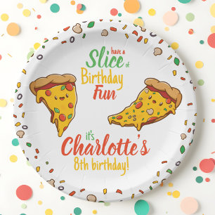 Assiettes En Carton Pizza, Slice of Birthday fun, kawaii