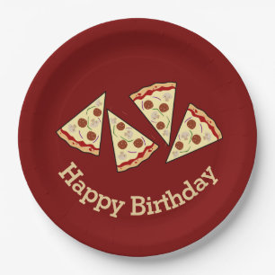 Assiettes En Carton Pizza Slices Design Papier Plaque