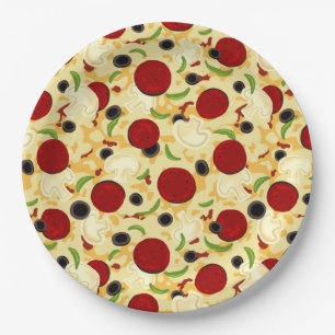 Assiettes En Carton Pizza Topping