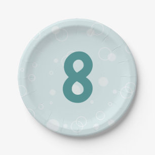 Assiettes En Carton Plage Anniversaire Bulles Turquoise Plaque de papi