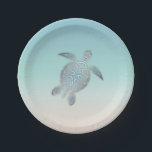 Assiettes En Carton Plage de la tortue marine en argent Style côte mar<br><div class="desc">Des serviettes en papier à correspondance sont disponibles ! Vous voulez organiser une fête pour votre famille, vos amis et vos collègues? Utilisez les assiettes en papier facilement jetables customisées au thème de la fête et profitez d'un gala. Les assiettes en papier à motifs côtiers ou océaniques sont parfaites pour...</div>