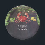 Assiettes En Carton Plage tropicale du crabe<br><div class="desc">Crabe,  palmiers,  lampes à cordes plaques tropicales côtières et nautiques</div>