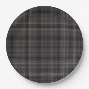 Assiettes En Carton Plaid Brown (soe)