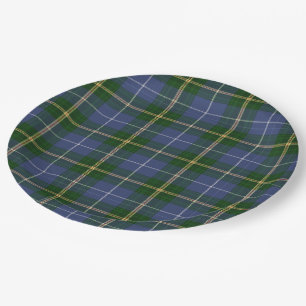 Assiettes En Carton Plaid de tartan   bleu de la Nouvelle-Écosse de