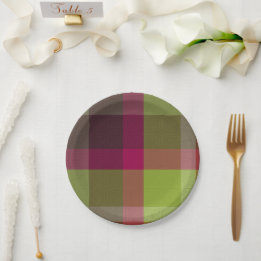 Assiettes En Carton Plaid Décoratif
