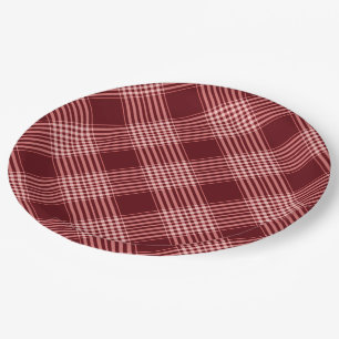 Assiettes En Carton Plaid Rouge Et Blanc