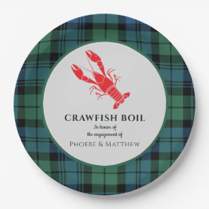 Assiettes En Carton Plaid Tartan Crawfish