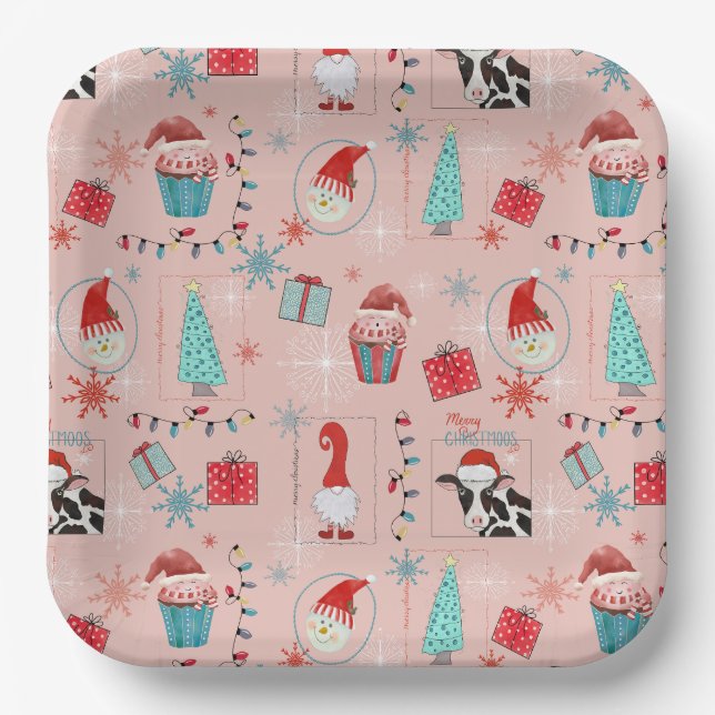 Assiettes En Carton Plaisir de Noël (Recto)
