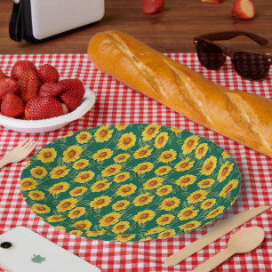 Assiettes En Carton Plaisir de tournesol baisé au soleil - Flore trans