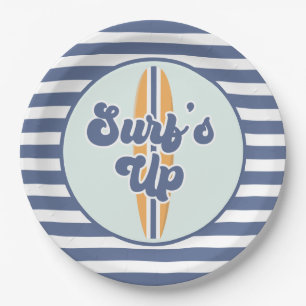 Assiettes En Carton Planche de surf Surf's Up pour fête d'anniversaire