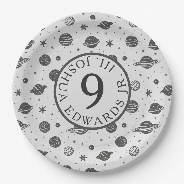 Assiettes En Carton Planètes (Devant)