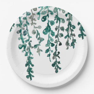 Assiettes En Carton Plante botanique Imprimer Peinture tropicale